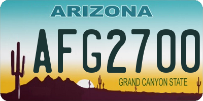 AZ license plate AFG2700