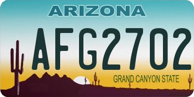 AZ license plate AFG2702