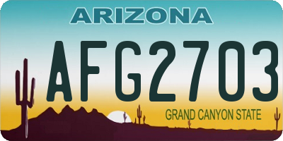 AZ license plate AFG2703