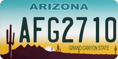 AZ license plate AFG2710