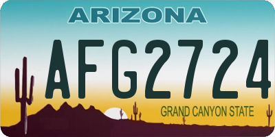 AZ license plate AFG2724