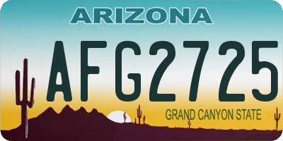 AZ license plate AFG2725