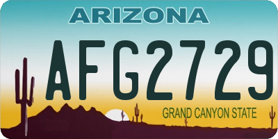 AZ license plate AFG2729