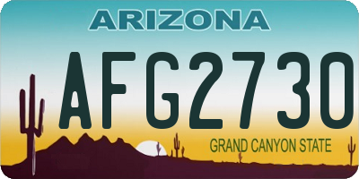 AZ license plate AFG2730