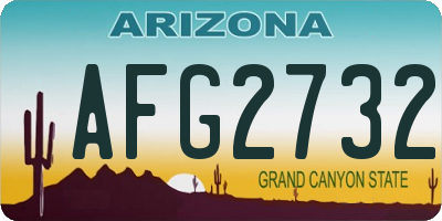 AZ license plate AFG2732