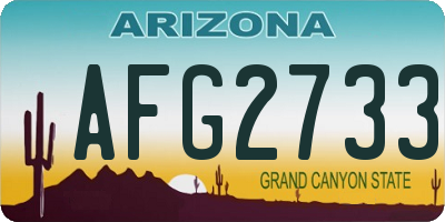AZ license plate AFG2733