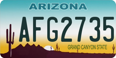 AZ license plate AFG2735