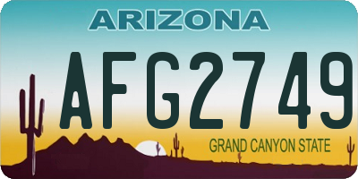 AZ license plate AFG2749