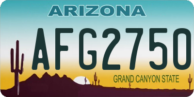 AZ license plate AFG2750