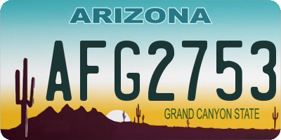 AZ license plate AFG2753