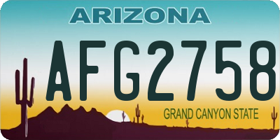 AZ license plate AFG2758