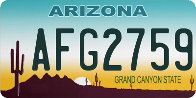 AZ license plate AFG2759