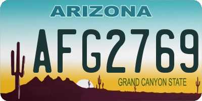 AZ license plate AFG2769