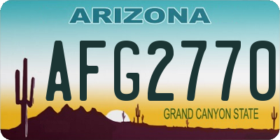 AZ license plate AFG2770
