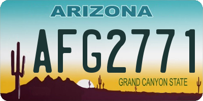 AZ license plate AFG2771