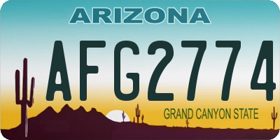 AZ license plate AFG2774