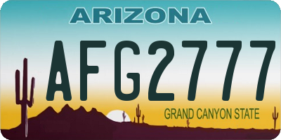 AZ license plate AFG2777