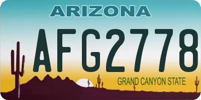 AZ license plate AFG2778