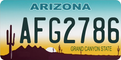 AZ license plate AFG2786