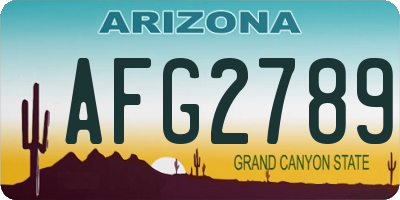 AZ license plate AFG2789