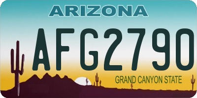 AZ license plate AFG2790