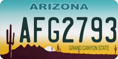 AZ license plate AFG2793