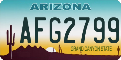 AZ license plate AFG2799