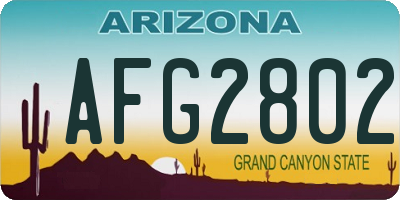 AZ license plate AFG2802