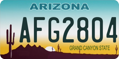 AZ license plate AFG2804