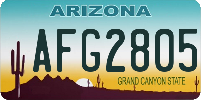 AZ license plate AFG2805