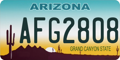 AZ license plate AFG2808