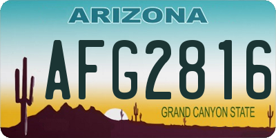 AZ license plate AFG2816