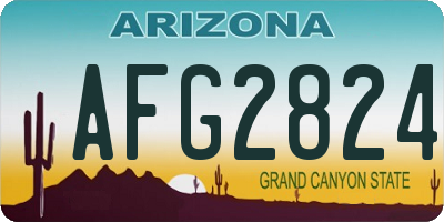 AZ license plate AFG2824