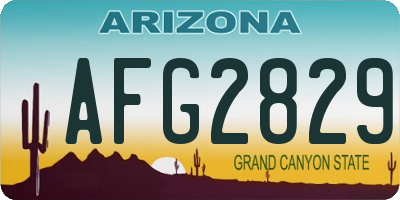 AZ license plate AFG2829