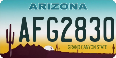 AZ license plate AFG2830