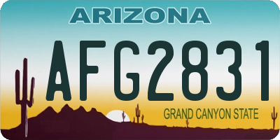 AZ license plate AFG2831