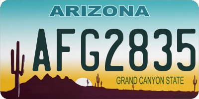 AZ license plate AFG2835