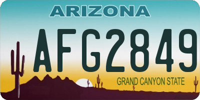 AZ license plate AFG2849