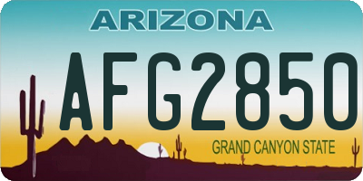 AZ license plate AFG2850