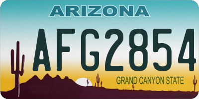 AZ license plate AFG2854