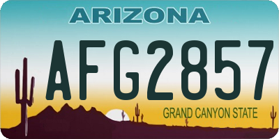 AZ license plate AFG2857
