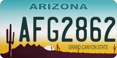 AZ license plate AFG2862