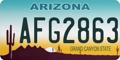 AZ license plate AFG2863