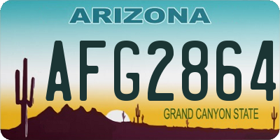 AZ license plate AFG2864