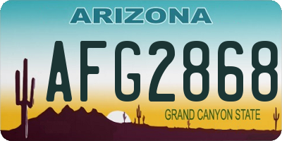 AZ license plate AFG2868