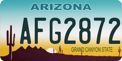 AZ license plate AFG2872