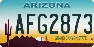 AZ license plate AFG2873