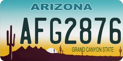 AZ license plate AFG2876