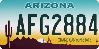 AZ license plate AFG2884