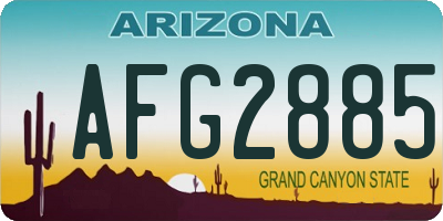 AZ license plate AFG2885